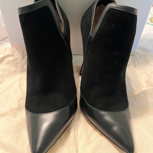 Amazing Ferragamo booties 4 inch heels leather and suede size 38 1/2 - Picture 5 of 5